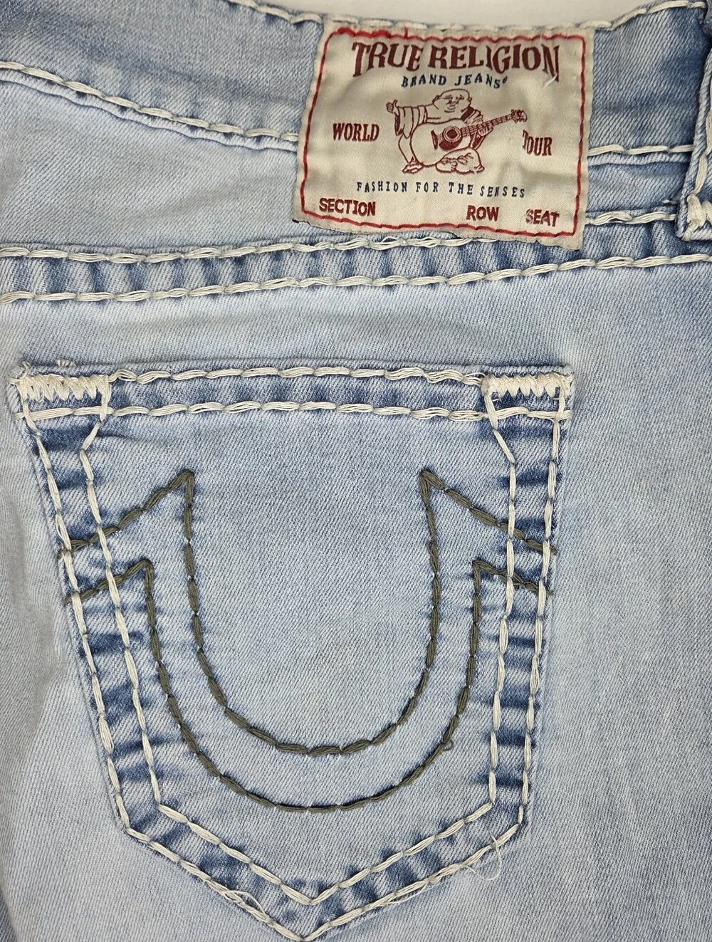 True Religion Geno Relaxed Slim Jeans Mens Size 38 Light Wash Streetwear